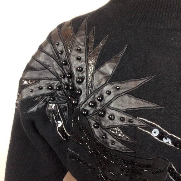Vintage Gloria Furman Embellished Sweater Black - Picture 5 of 9